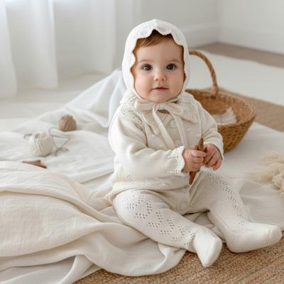 SV2508-I Ivory Luxury Knitted Set with Bonnet (3-12 months)pp