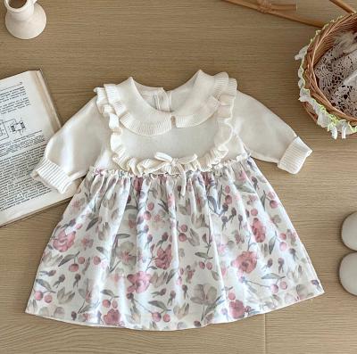 SV2516 Floral Woven and Lux Knitted Dress (0-12 months)