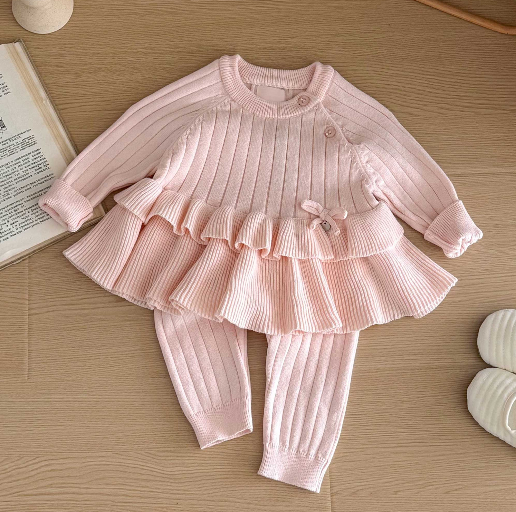 Sevva 2518 * SV2518Po Pink Luxury Knitted Two piece  (3-12 months) PART PACK