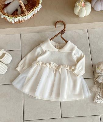 Sevva 2522 * SV2522I Ivory Luxury Knitted  and Net Dress  (0-12 months)