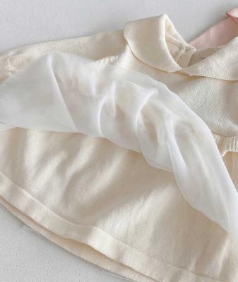 Sevva 2522 * SV2522I Ivory Luxury Knitted  and Net Dress  (0-12 months)