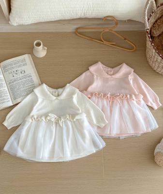 Sevva 2522 * SV2522I Ivory Luxury Knitted  and Net Dress  (0-12 months)