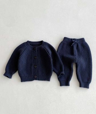 Sevva 2511 33871154262765 SV2527N Navy Lux Knitted Two Piece  (0-12 months)