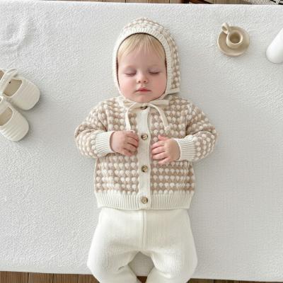 SV26017T  Brown Vintage Knit Top, Trousers & Bonnet (0-12 months)