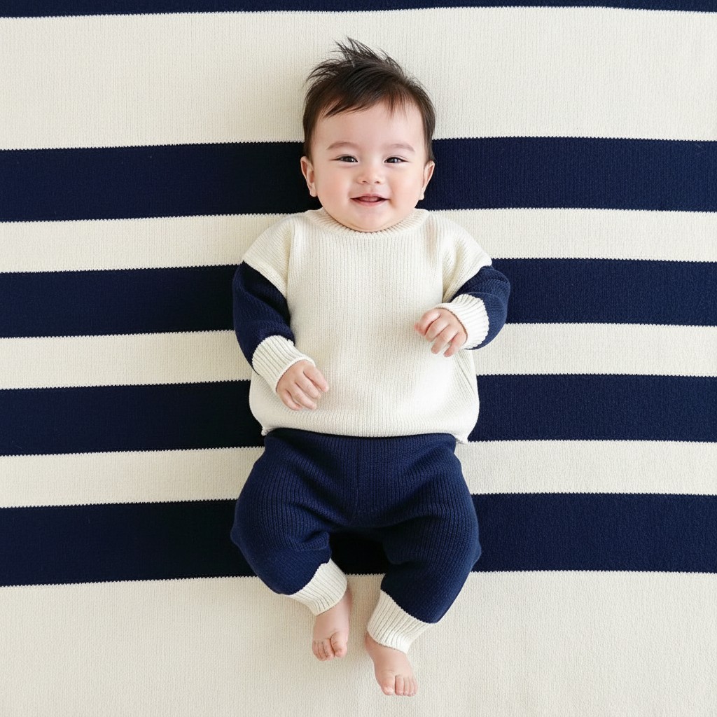 Sevva  * SV2638-N Colourblock knitted outfit (0-12 months)
