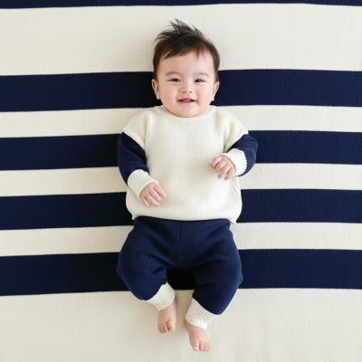 SV2638-N  Colourblock knitted outfit  (0-12 months)
