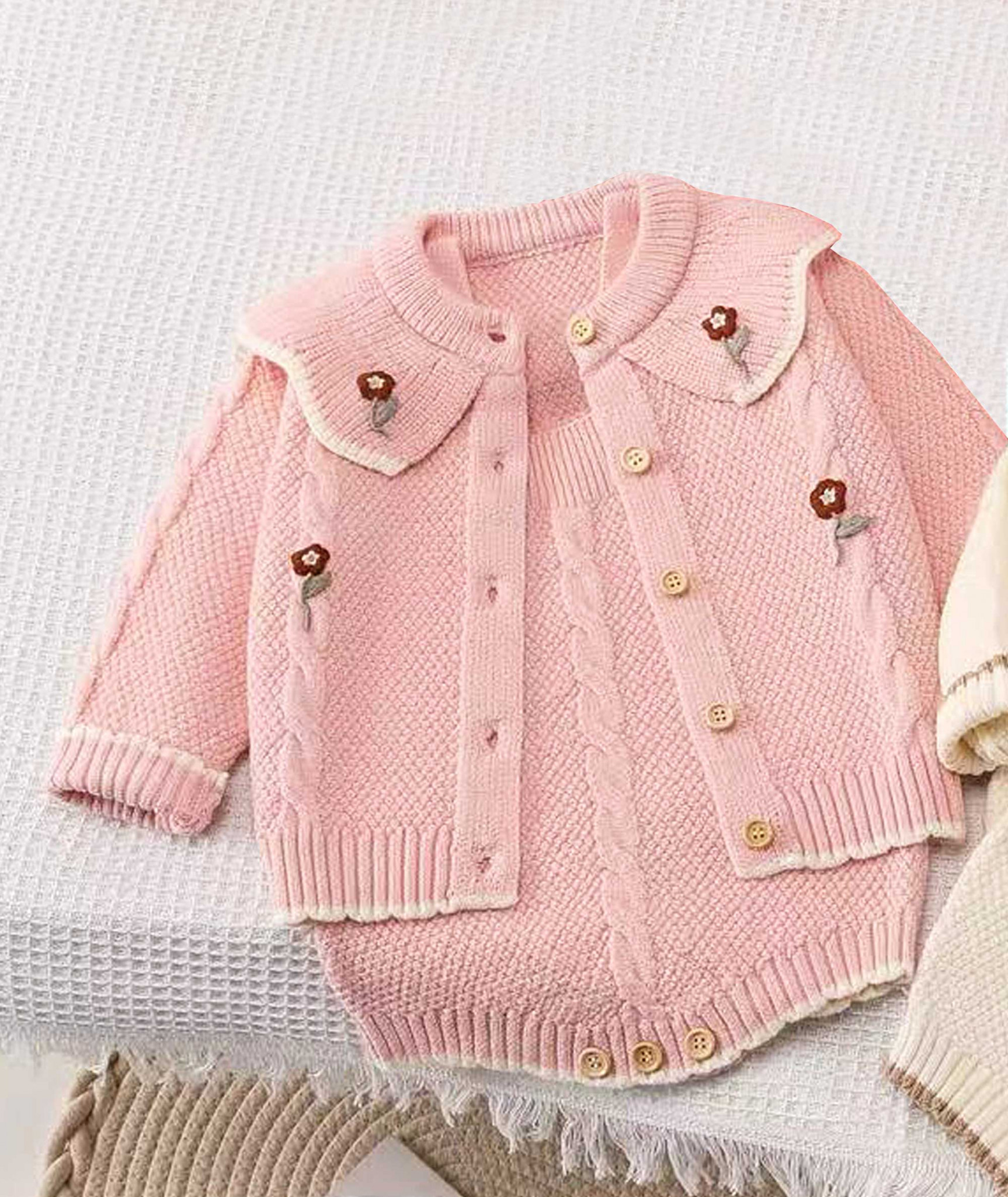 Sevva  * SV709 Pink Lux Floral Embroidered 2 Piece  (0-12 months)