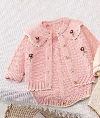 SV709  Pink Lux Floral Embroidered 2 Piece   (0-12 months)