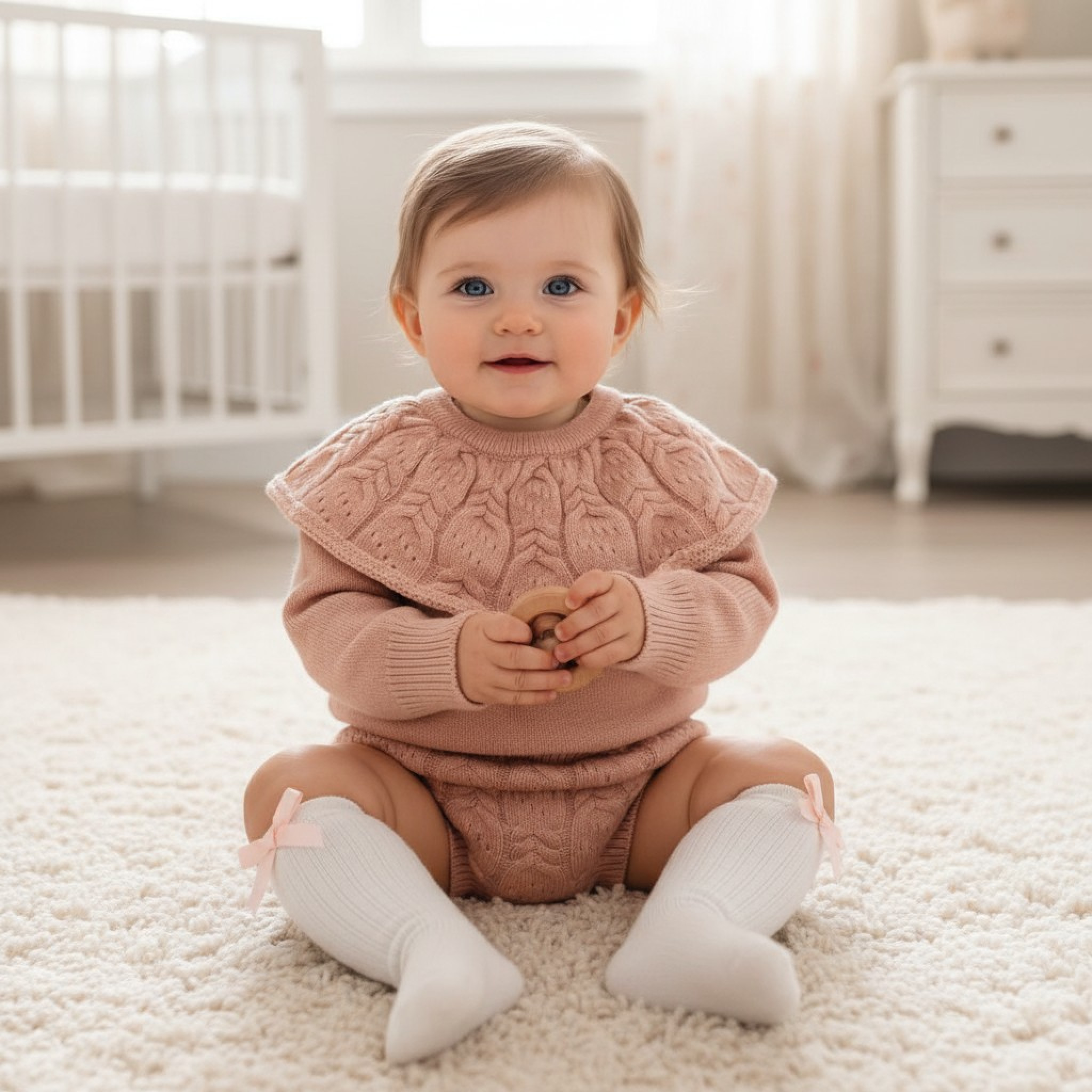 Sevva   SV8483P Shawl Neck Delux Knitted Two Piece  (0-12 months)