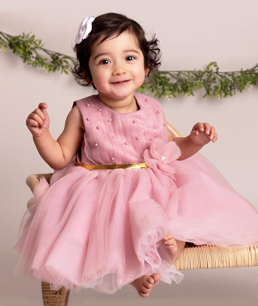 Sevva China  SVDS051-P Pink Bead Dress (0-36 months)