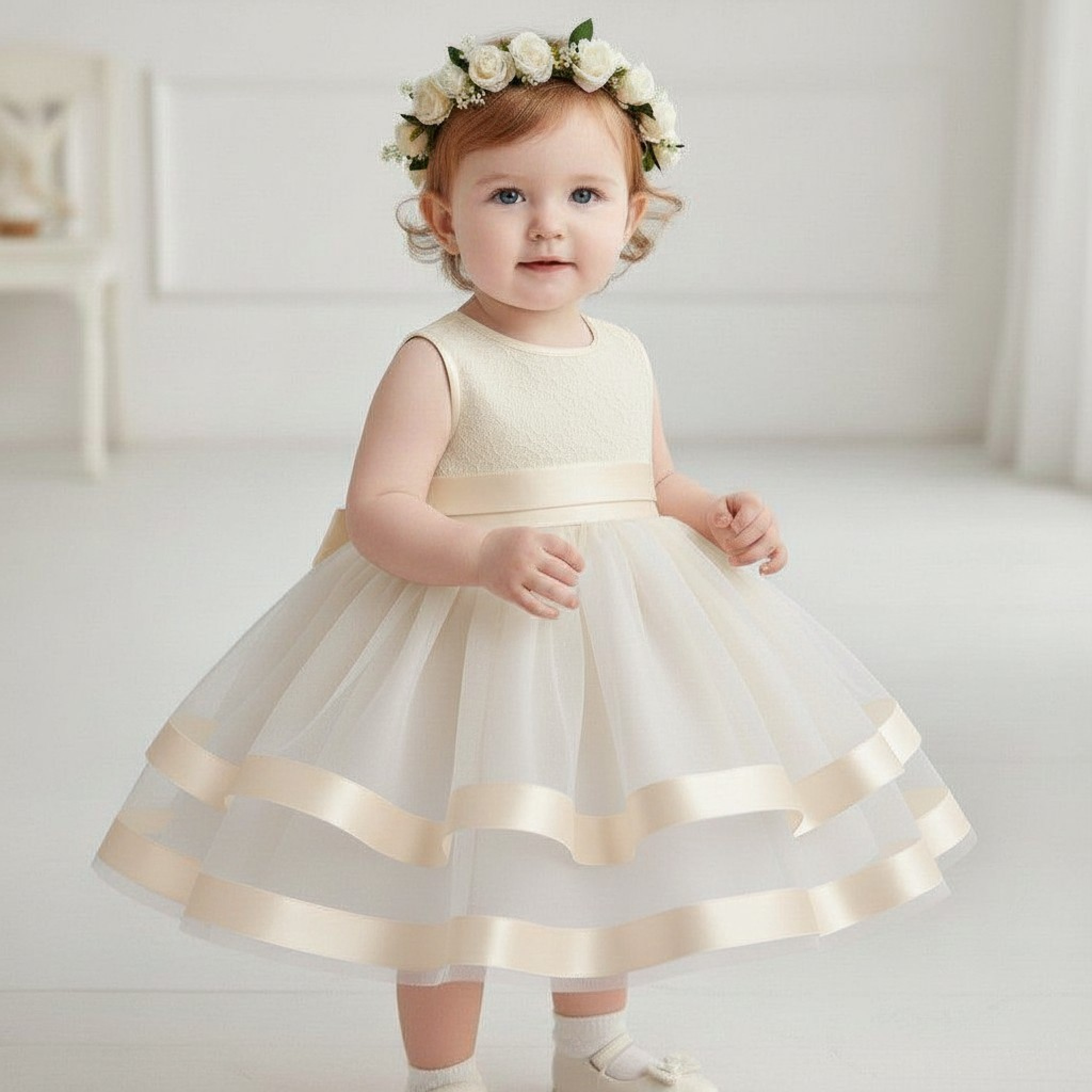Sevva   SVHoney-I Ivory  Dress SINGLE ( 0-6 months)