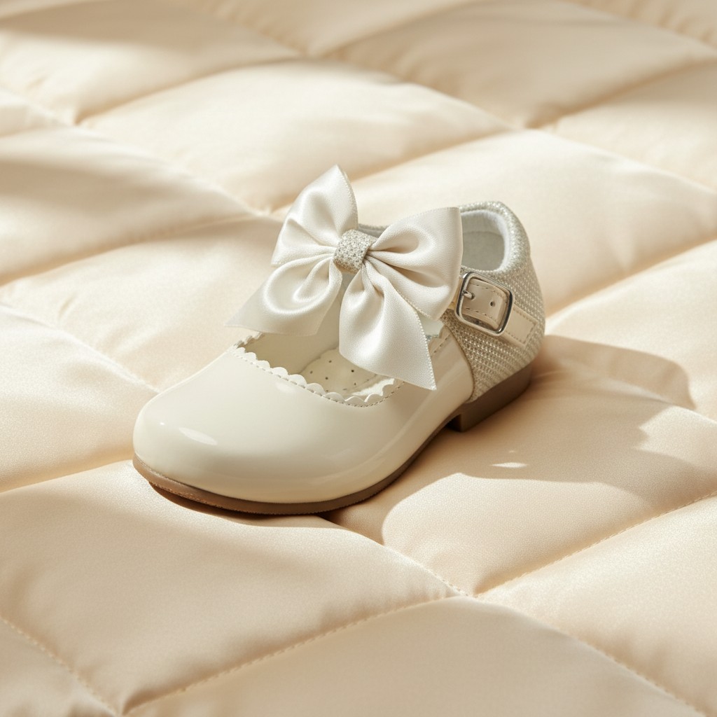 Sevva  * SVKristy-Cr Cream Mary Jane Shoe with  Bow (4 Infant - 2 Adult)