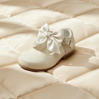 SVKristy-Cr  Cream Mary Jane Shoe with  Bow  (4 Infant - 2 Adult)