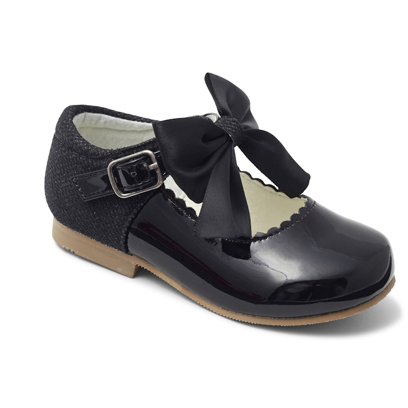 Sevva  * SVKristyB Black Mary Jane Shoe with Bow (4 Infant - 2 Adult)