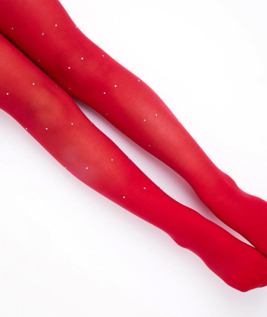 Sevva   SVOlivia-R Red Sheer Diamante  tights ( choose 0-24 months)