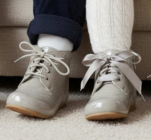 Sevva  * SVQuinn-G Boots Grey - Satin and Waxed Laces ( last one size 11)
