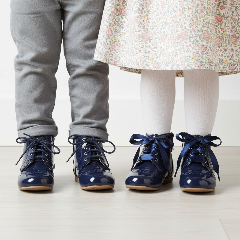 Sevva  * SVQuinn-N Boots Navy with both waxed and satin laces (4-12)