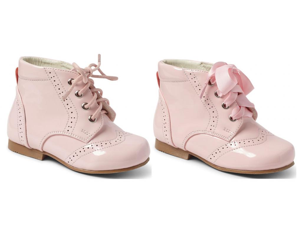 Sevva  * SVQuinnP Boots Pink - Satin and Waxed Laces (4-12)