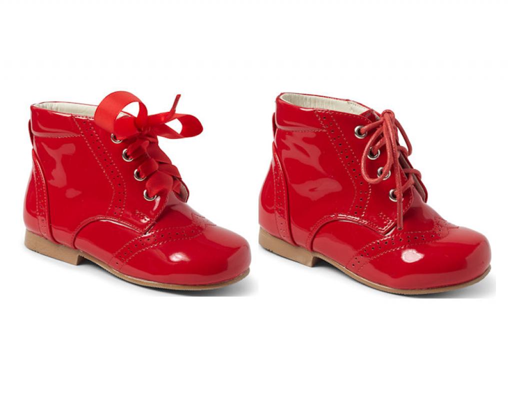 Sevva  * SVQuinnR Boots Red - Satin and Waxed Laces (4-12)
