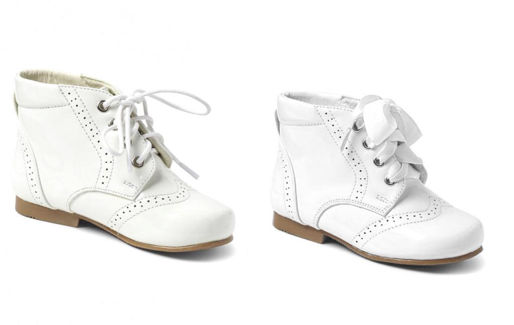 Sevva  * SVQuinnW Boots White - Satin and Waxed Laces (4-12)