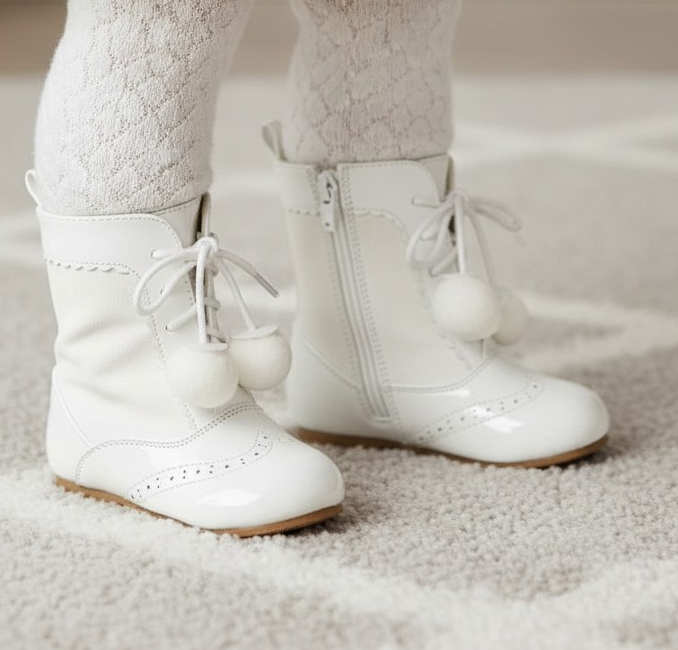 Sevva  * SVSienna-W Pom Pom Boots White (2-12)