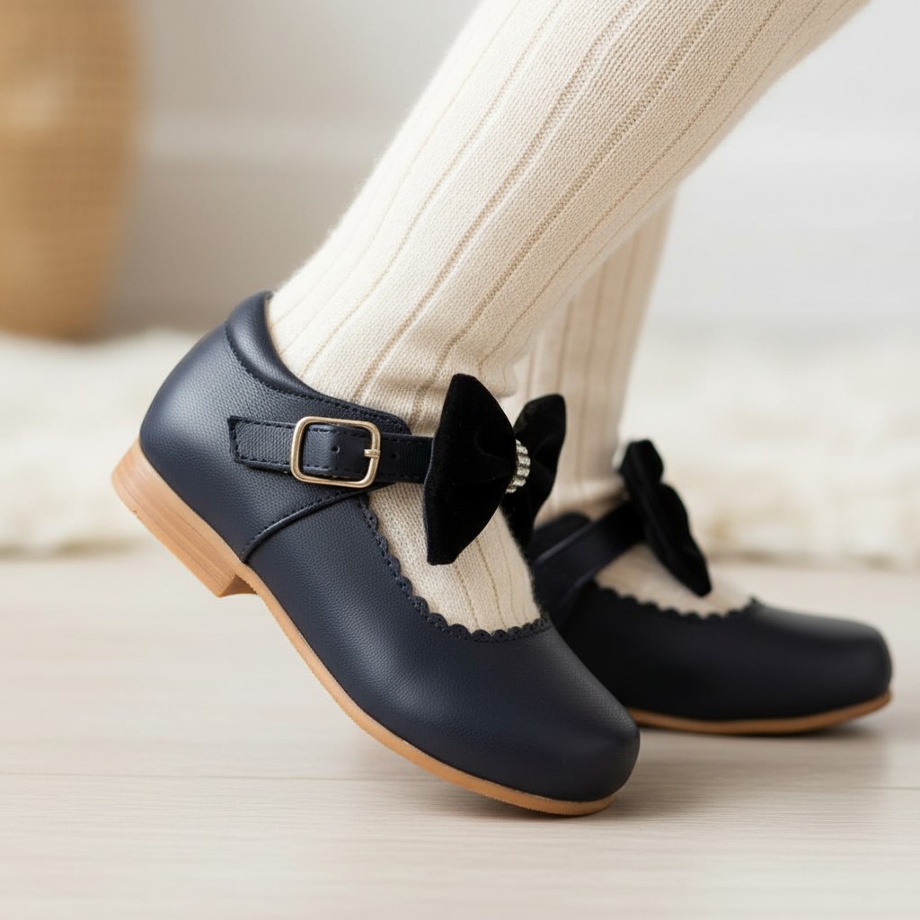 Sevva China  SVZURIN Bow Navy Shoes Choose (4 inf - 2 Adult)