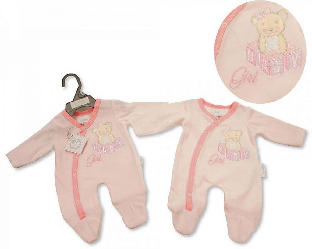Tiny Baby PB-20-0082 5035320200828 TBLBW_20-0082 "Baby Girl" Velour All In One (3-8lbs)