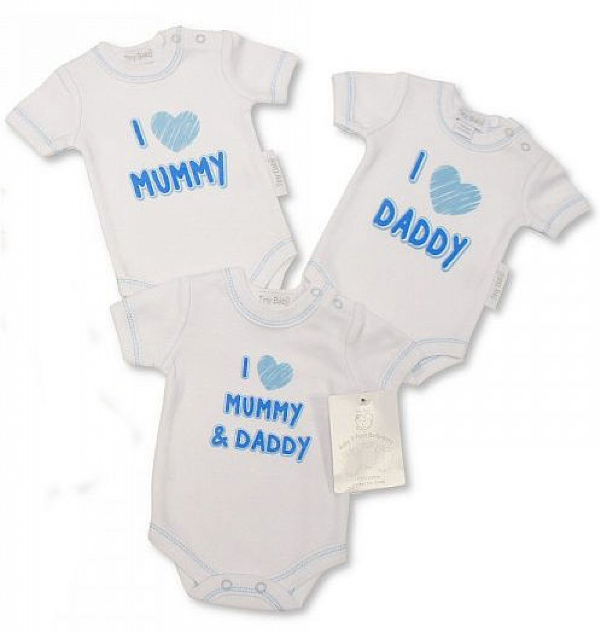 Tiny Baby GP-20-551 5035320205519 TBLBW20-551 "I Love Mummy & Daddy" Bodysuits (3-8lbs)