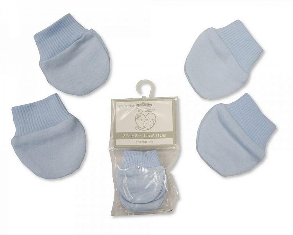 Tiny Baby  503532020402 4 TBLBW_402 Premature Bagged twin pack of Sky Scratch Mitts