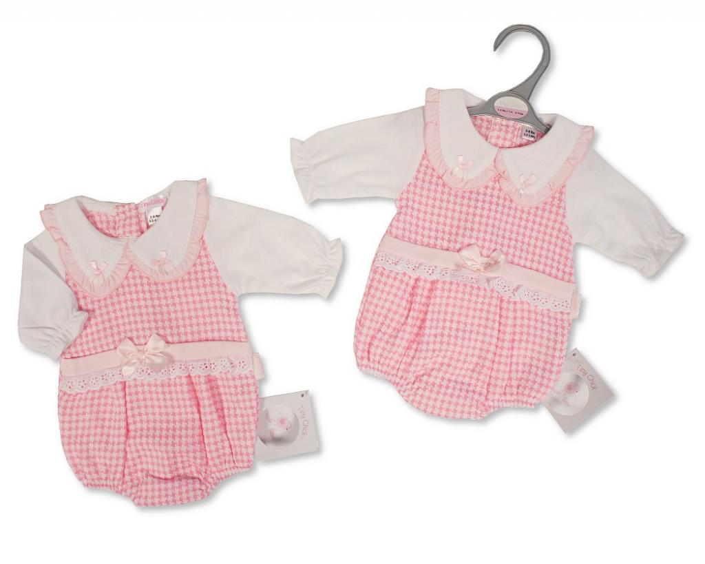 Tiny Chick PB-20-700 5035320207001 TC20-700 Dogtooth "Lace and Bows" Short Romper (3-8lbs)