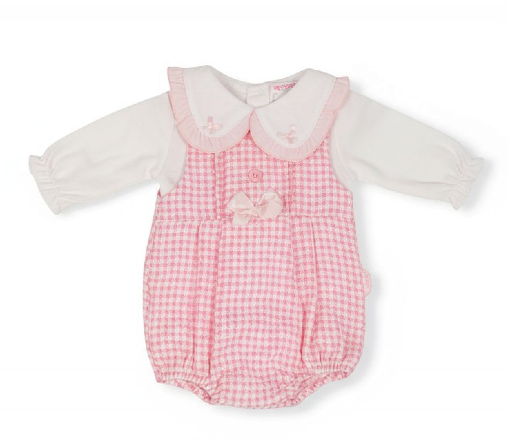 Tiny Chick PB-20-701 5035320207018 TC20-701P Dogtooth "Frills and Bows" Short Romper Set (3-8lbs)