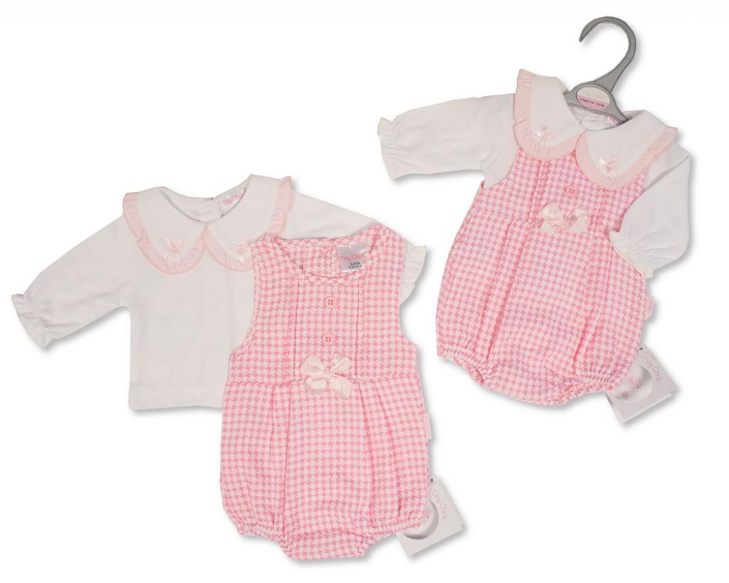 Tiny Chick PB-20-701 5035320207018 TC20-701 Dogtooth "Frills and Bows" Short Romper Set (3-8lbs)