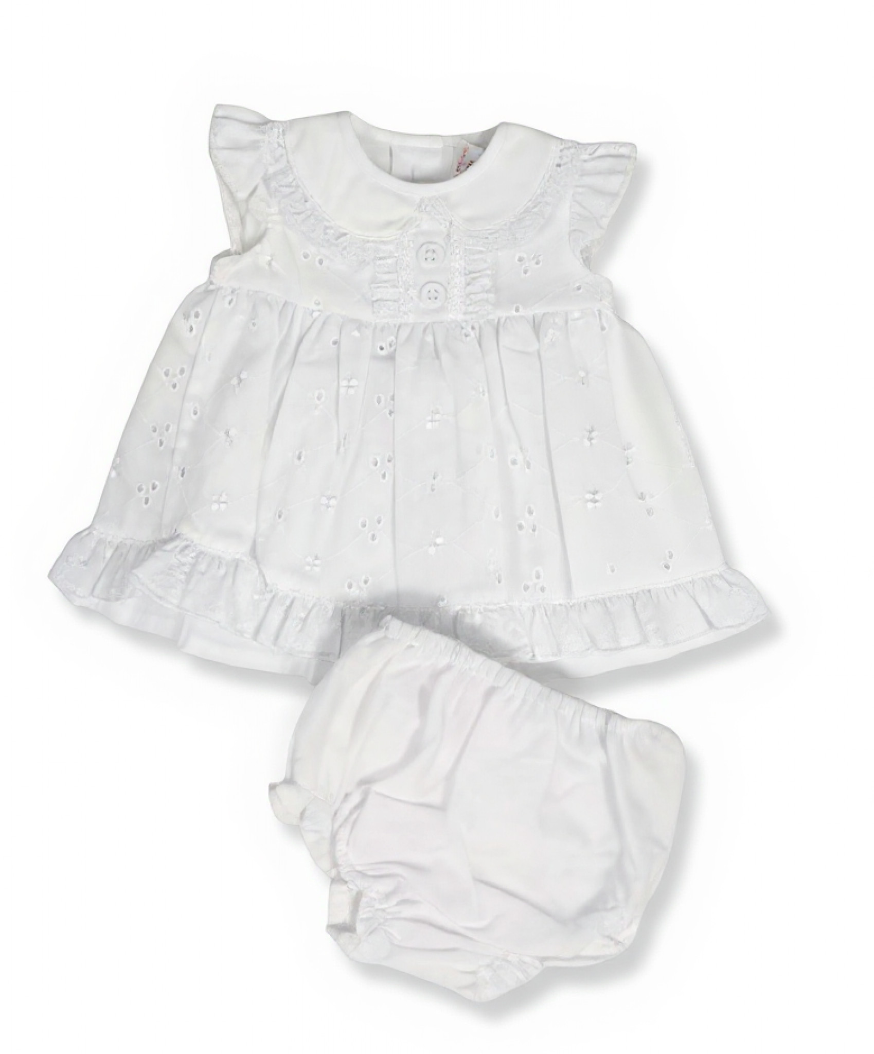Tiny Chick PB-20-707 5035320107073 TC20-707W Broderie Anglaise Dress Set (3-8lbs)