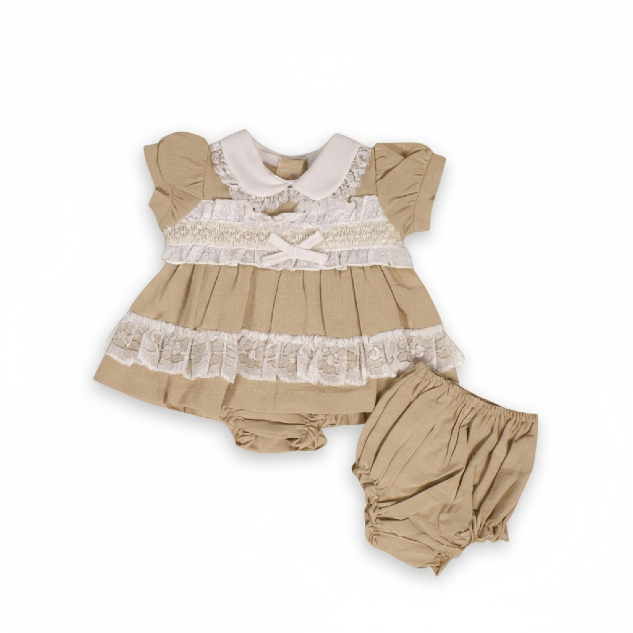 Tiny Chick PB-20-711 5035320707112 TC20-711T Smocked Linen Dress Set (3-8lbs)