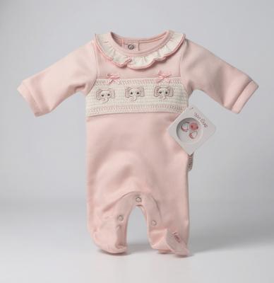 Tiny Chick PB-20-593E 503520615936 TCLBW20-593E Pink Smocked "Elephant" All In One (3-8lbs)