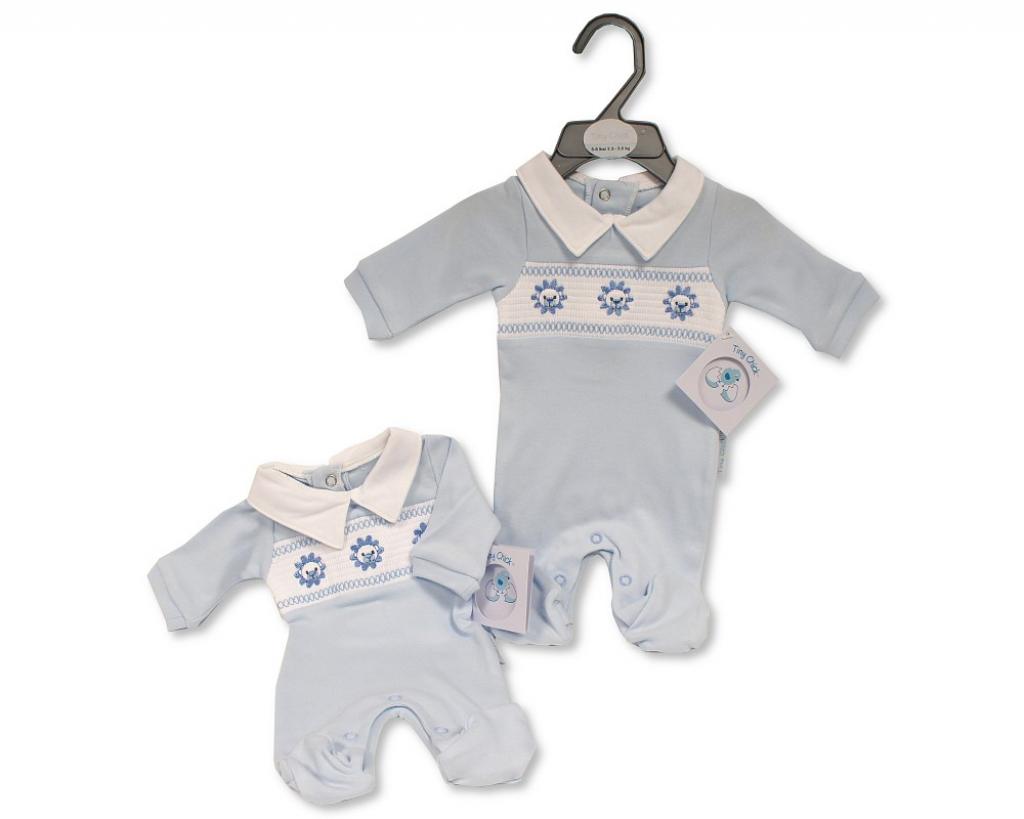 Tiny Chick PB-20-594L 503520425948 TCLBW20-594L Sky Smocked "Lion" All In One (3-8lbs)