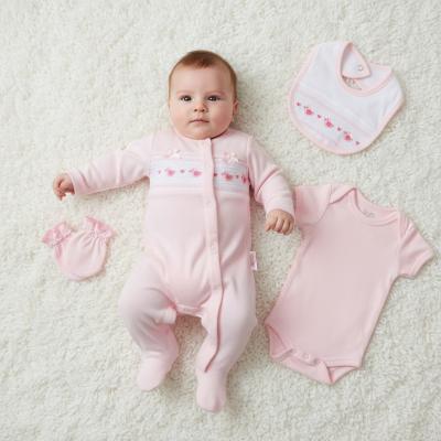 Tiny Chick PB-20-585P 5035320605951 TCLBW20-595-P Smocked "Ducks" 4 Piece Set (3-8lbs)