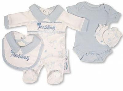 Tiny Chick PB-20-586S 5035320405964 TCLBW20-596--S Smocked "Cuddles" 4 Piece Set (3-8lbs)