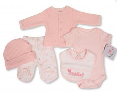Tiny Chick PB-20-589P 5035320605982 TCLBW20-598-P Smocked "Cuddles" 5 Piece Set (3-8lbs)