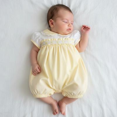TCLBW20-616  "Ribbon and Lace" Romper  (3-8lbs)