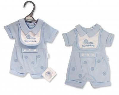Tiny Chick PB-20-628  TCLBW20-628S Sunshine Romper with detachable bib (3-8lbs)