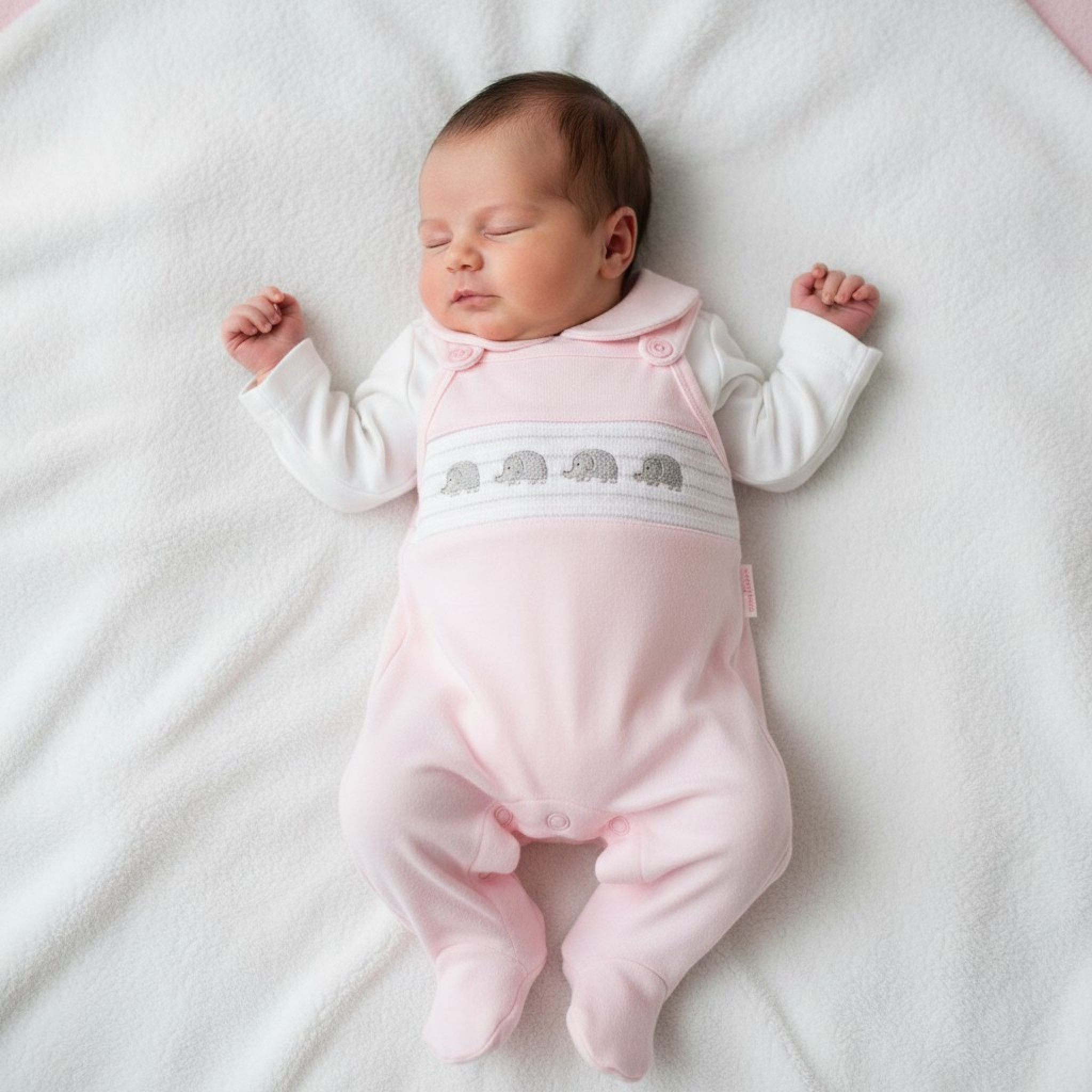 Tiny Chick PB-20-656 5035320206561 TCLBW20-656-P Smocked "Elephant" All In One (3-8lbs)