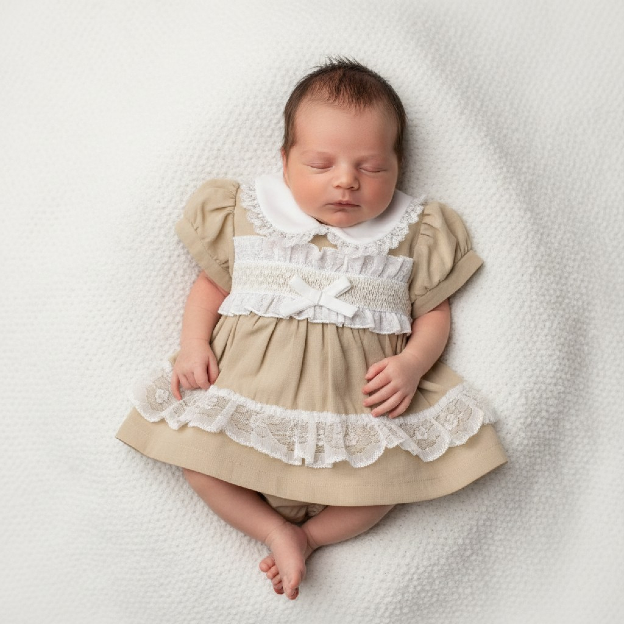 Tiny Chick PB-20-711 5035320707112 TCLBW20-711-T Smocked Linen Dress Set (3-8lbs)