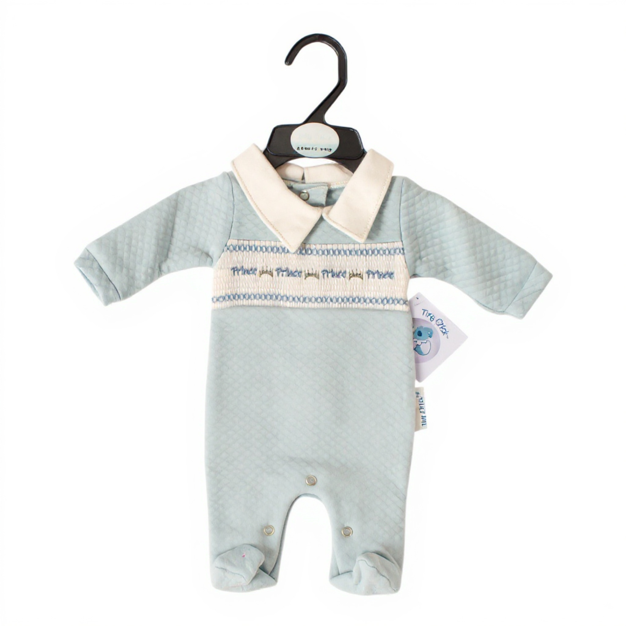 Tiny Chick PB-20-390S All sizes = 5035320683904 TC_LBW20-390-S Smocked "Prince" All In One (3-8lbs)