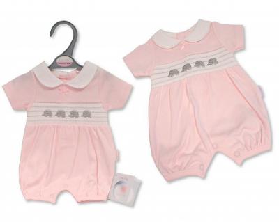 Tiny Chick PB-20-653 503532020653 0 TC_LBW20-653-P Smocked "Elephant" Romper (3-8lbs)