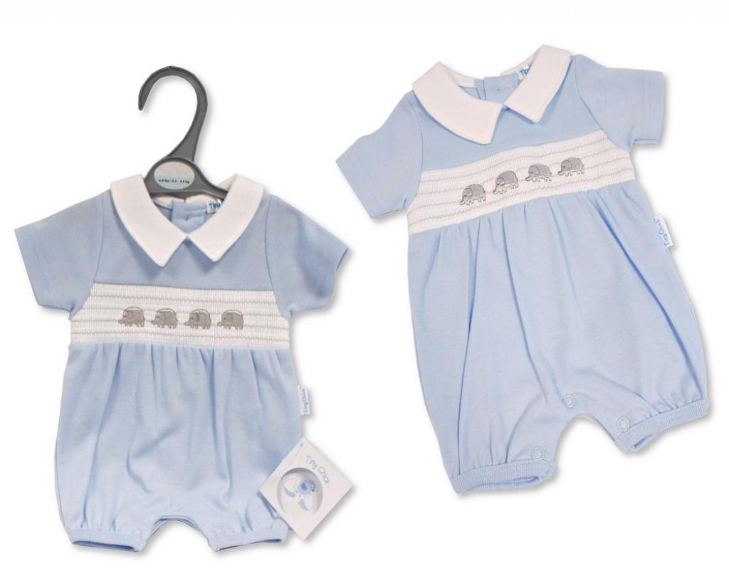 Tiny Chick PB-20-657 5035320206578 TCLBW20-657 Smocked "Elephant" Romper (3-8lbs)