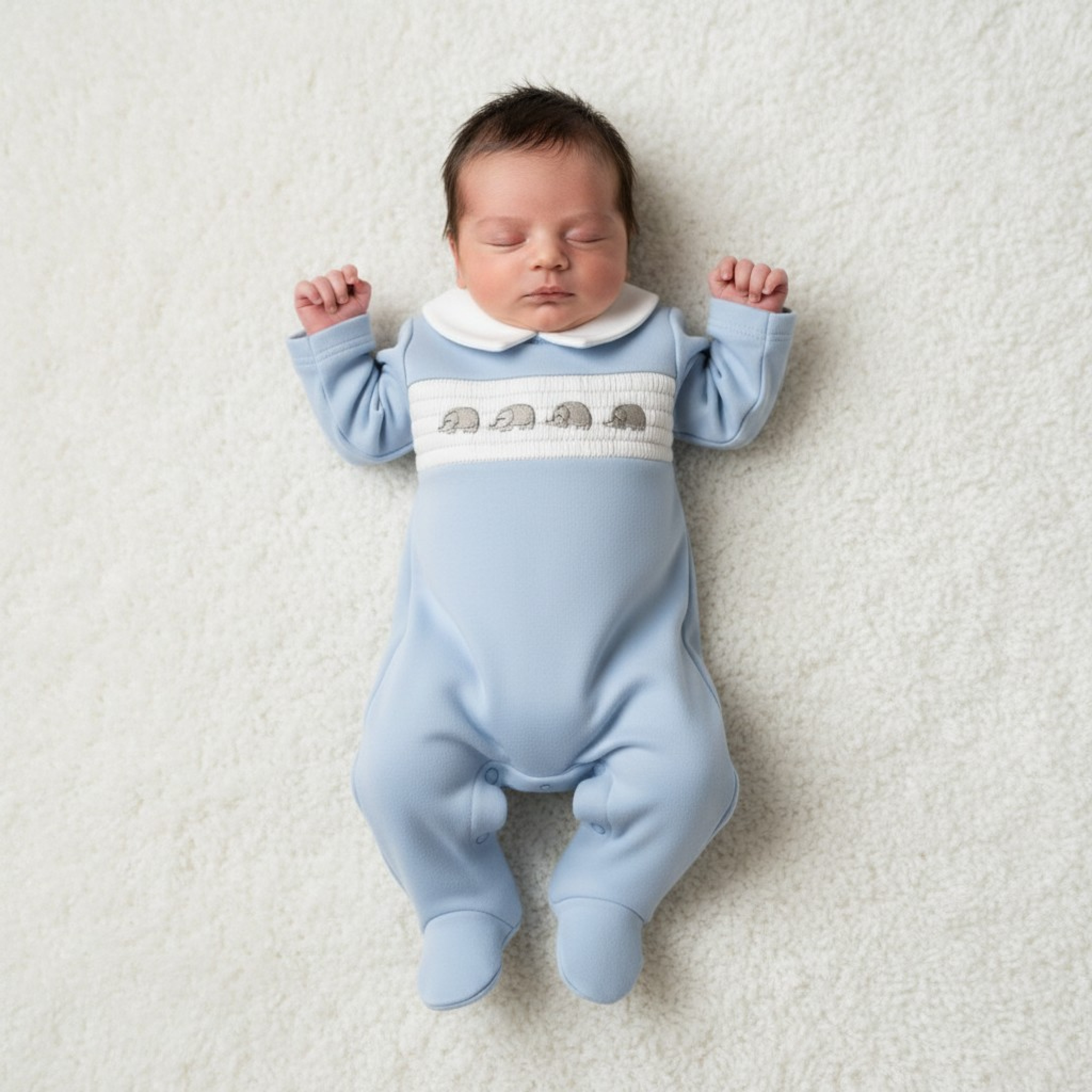 Tiny Chick PB-20-658 5035320206585 TC_LBW20-658-SE Smocked "Elephant" All In One (3-8lbs)