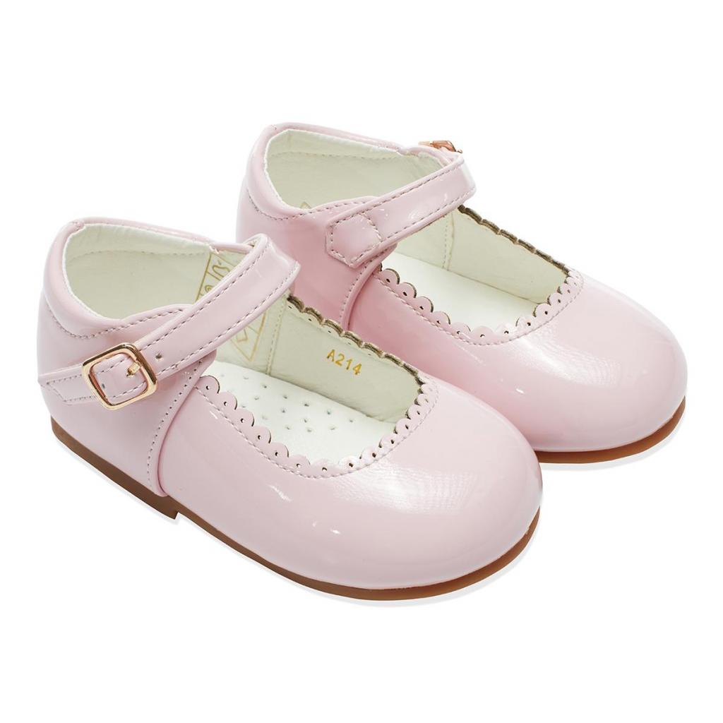 Tia London  * TIA214-P Pink Scallop Patent Shoes( 3 - 10)