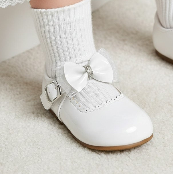 Tia London  * TIB16-W Bow and Diamante shoe (3-10)