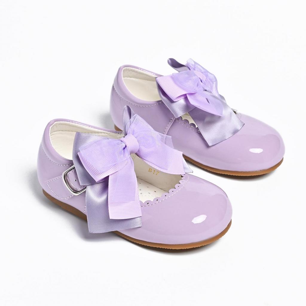 Tia London  * TIB17-L Lilac Bow Patent Shoes( 3 - 10)